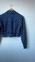 Load image into Gallery viewer, 1960&#39;s Navy Polka Dot Top
