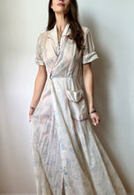 Load image into Gallery viewer, Vintage Floral dress with pink trim
