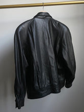 Load image into Gallery viewer, Black Leather Jacket bomber style
