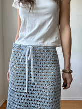 Load image into Gallery viewer, Baby blue crochet skirt
