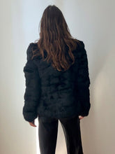 Load image into Gallery viewer, Black rabbit fur coat
