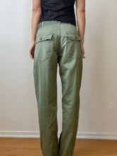 Load image into Gallery viewer, 1960s/70s vintage olive cotton work pants

