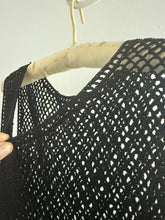Load image into Gallery viewer, Black crochet fringe dress
