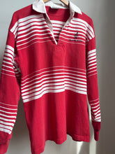 Load image into Gallery viewer, Red and white Rugby Polo
