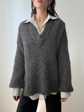 Load image into Gallery viewer, Grey V-neck Sweater
