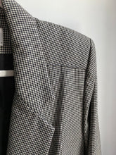 Load image into Gallery viewer, Vintage B&amp;W Plaid Blazer Coat
