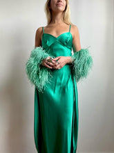 Load image into Gallery viewer, 1970s slip dress &amp; feather-trimmed duster
