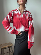 Load image into Gallery viewer, Red and white Rugby Polo

