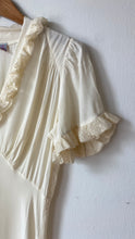 Load image into Gallery viewer, White eyelet lace silk dress
