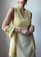 Load image into Gallery viewer, Butter yellow dress with scarf shawl
