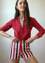 Load image into Gallery viewer, Red Silk button up blouse
