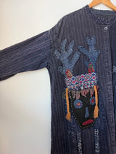 Load image into Gallery viewer, Bohemian patchwork indigo coat
