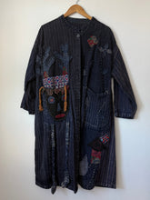 Load image into Gallery viewer, Bohemian patchwork indigo coat
