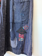 Load image into Gallery viewer, Bohemian patchwork indigo coat
