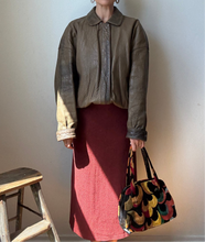 Load image into Gallery viewer, Brown leather bomber jacket
