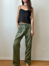Load image into Gallery viewer, 1960s/70s vintage olive cotton work pants
