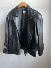 Load image into Gallery viewer, Black Leather Jacket bomber style
