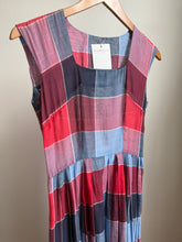 Load image into Gallery viewer, 40s 50s red &amp; blue sheer dress
