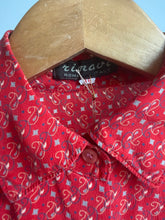 Load image into Gallery viewer, Red Silk button up blouse
