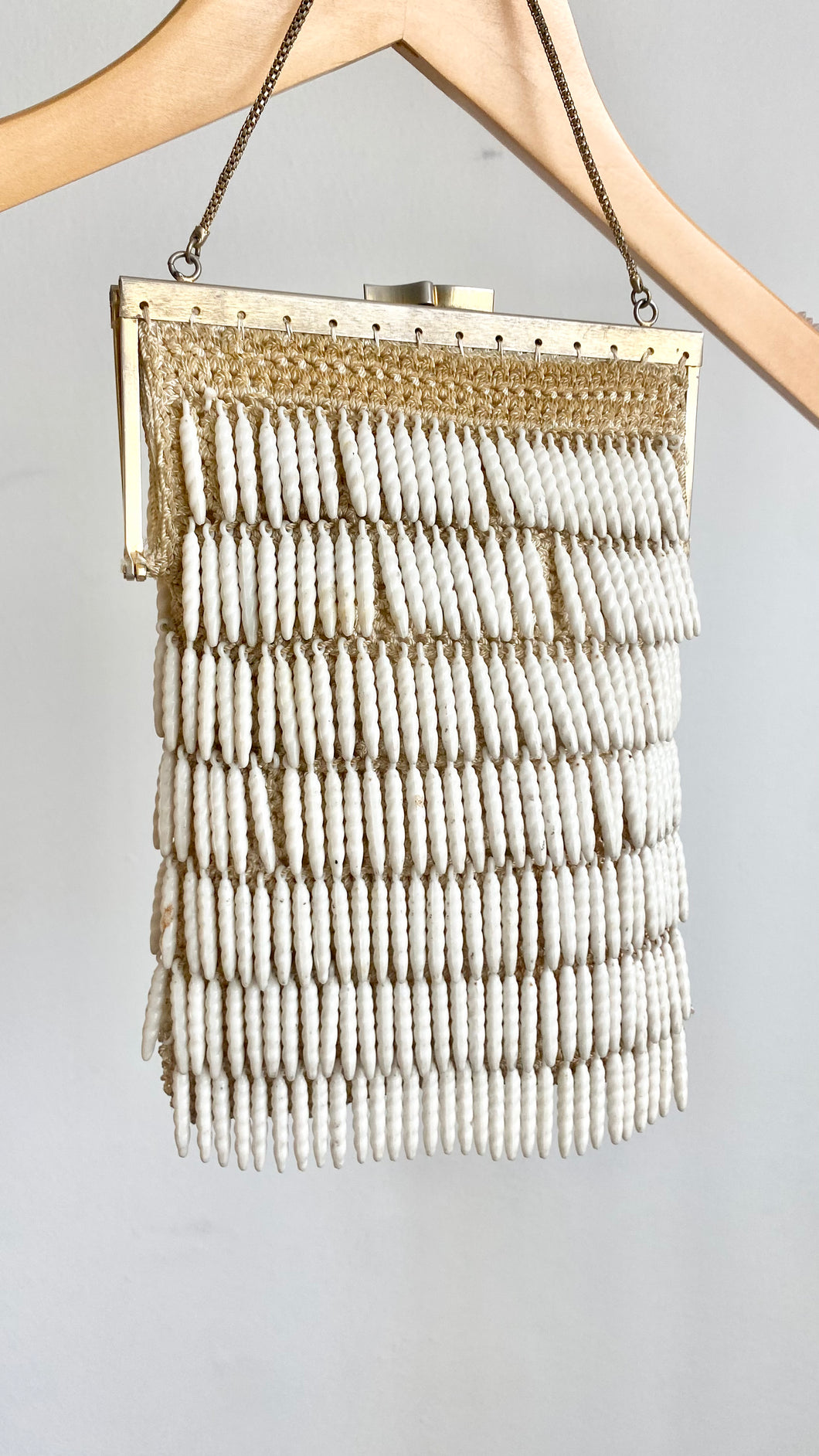 White beaded purse