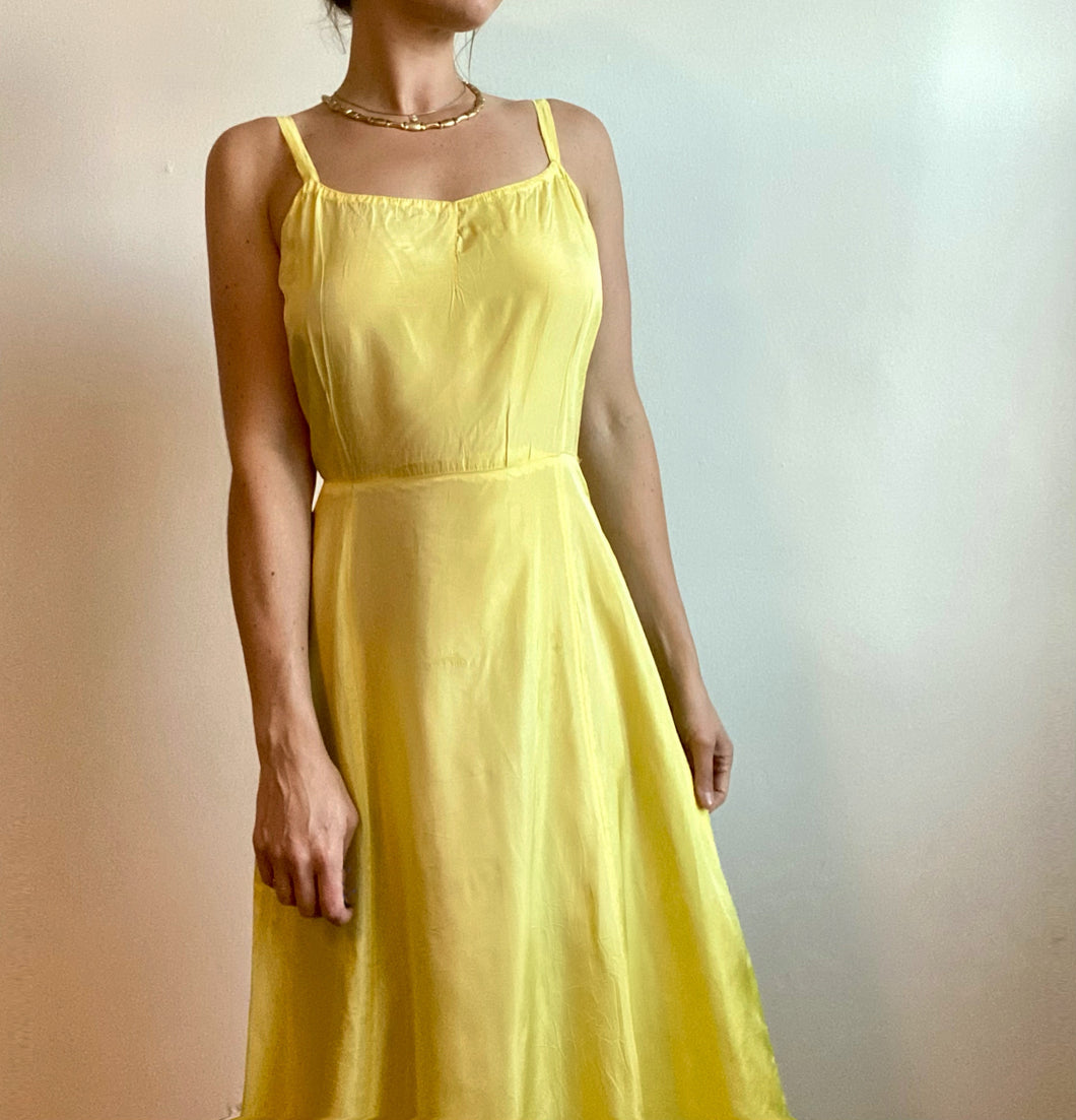 Vintage Yellow Slip Dress