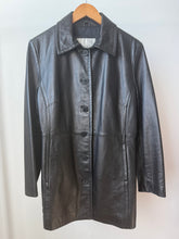 Load image into Gallery viewer, Black Leather coat
