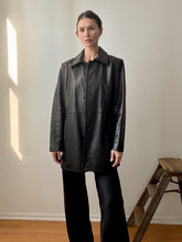 Load image into Gallery viewer, Black Leather coat
