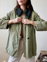 Load image into Gallery viewer, reworked vintage coat with fur collar
