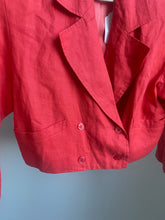 Load image into Gallery viewer, 1980&#39;s Cropped Linen Blazer
