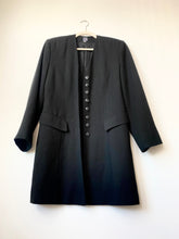 Load image into Gallery viewer, Black Fitted Button up Coat
