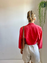 Load image into Gallery viewer, 1980&#39;s Cropped Linen Blazer
